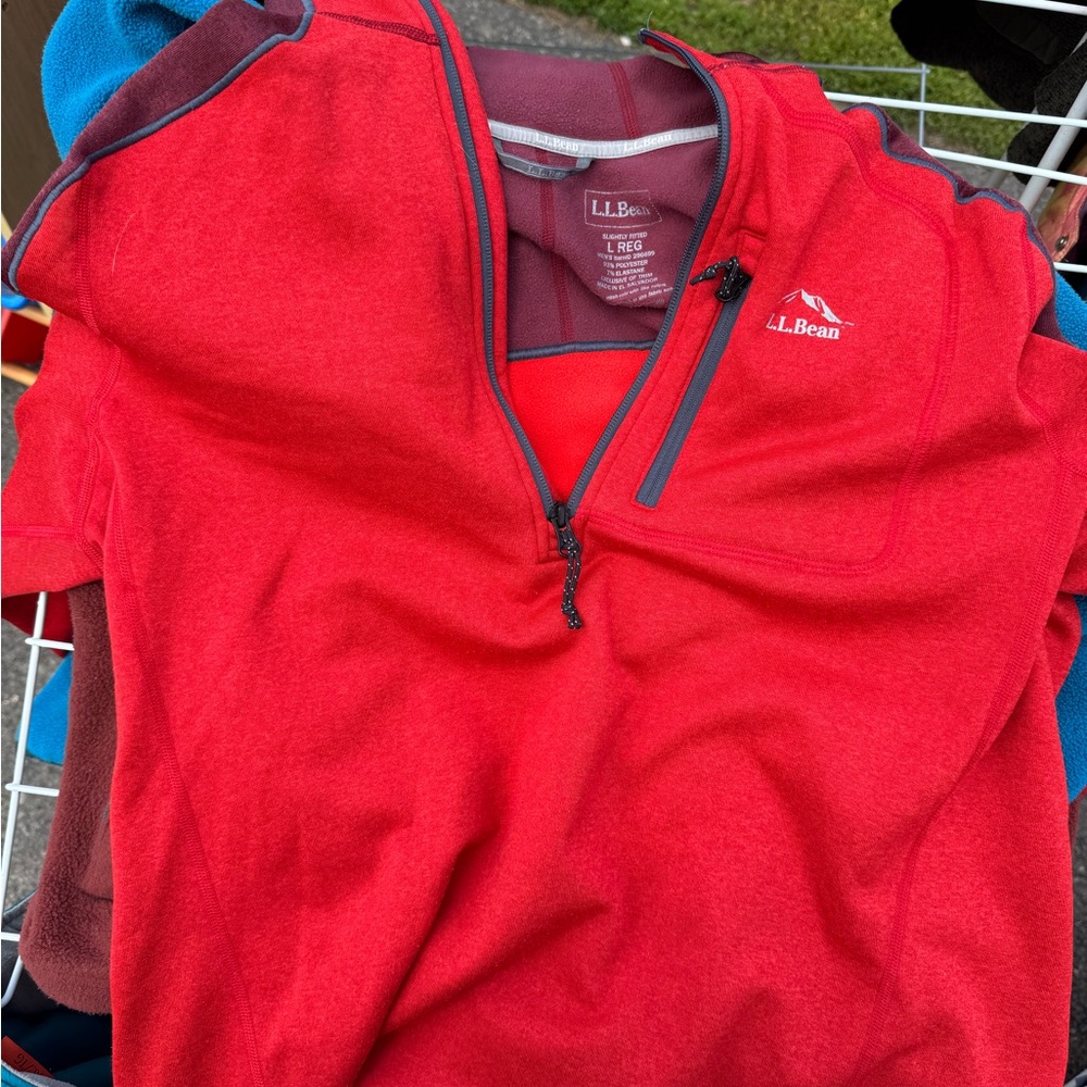 L.L. Bean Crimson Quarter-Zip Adventure Fleece